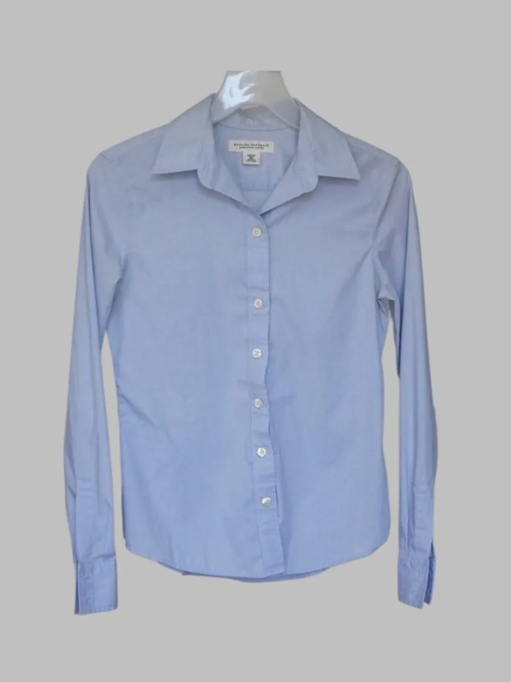 Banana Republic Women's Petite 0P Light Blue Button Up Non-Iron Fitted Shirt